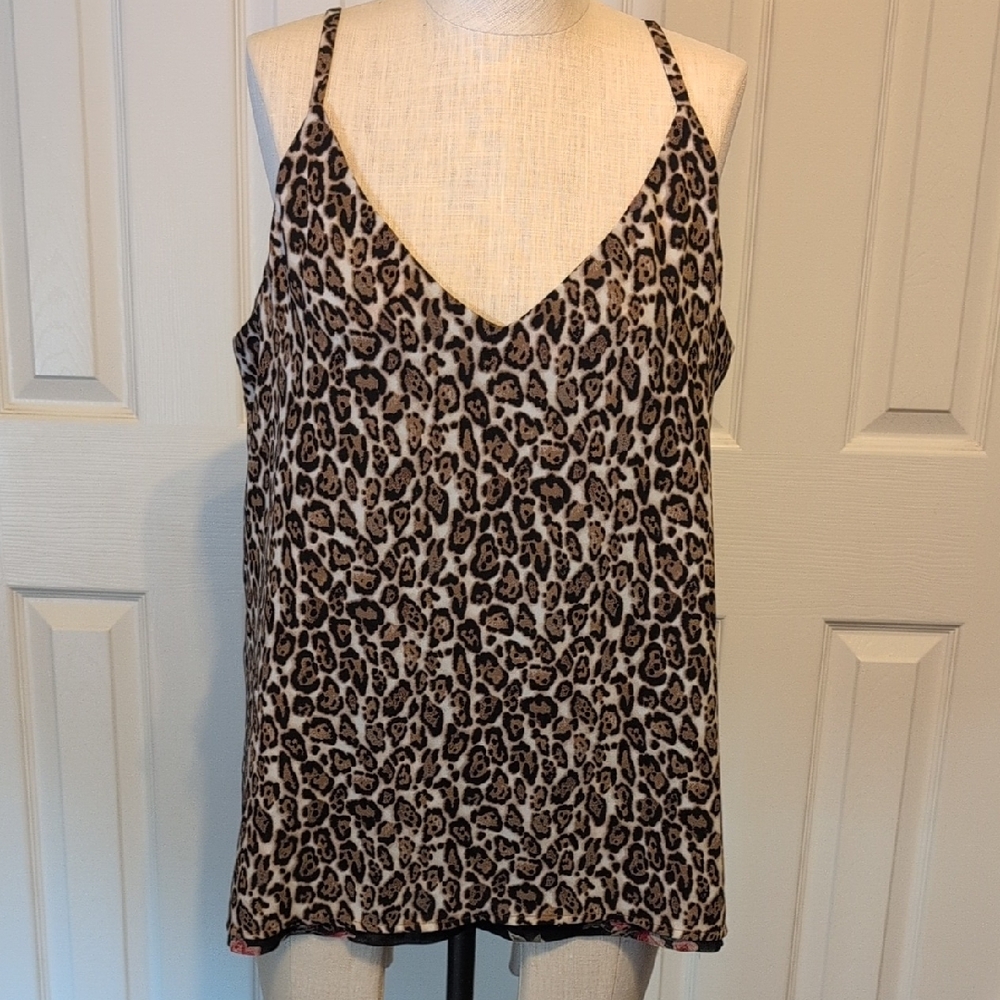 White House Black Market Leopard Print Cami Top